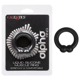 Alpha Liquid Silicone Muscle Ring Stretchy Comfortable Enhancer Ring Black COCK RINGS